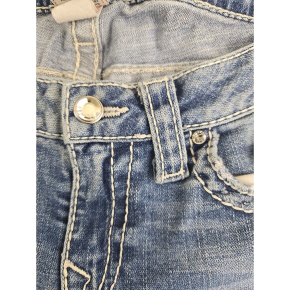 True Religion Disco Joey Big T Women's Denim Blue Flared Jeans 31 - Picture 7 of 11